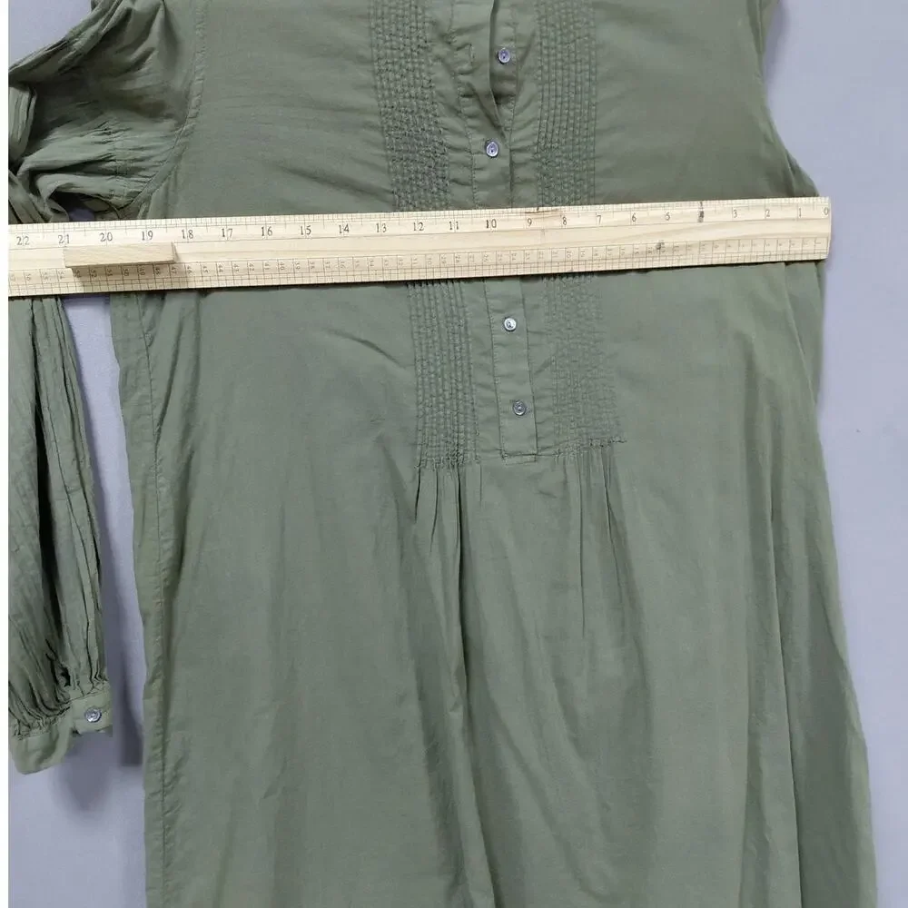 Nili Lotan Duane Made in USA Green Mini Pleated Shirt Dress Women Size S